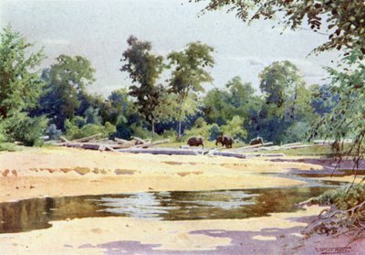 Elephants Clearing a Pone of Logs at Kokogon by Robert George Talbot Kelly
